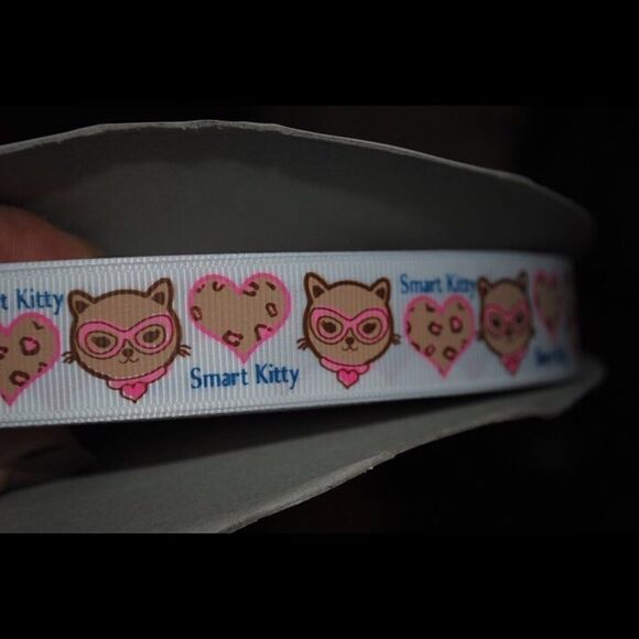 5/$20 grosgrain Ribbon 7/8” 5 yards smart kitty - Picture 2 of 3